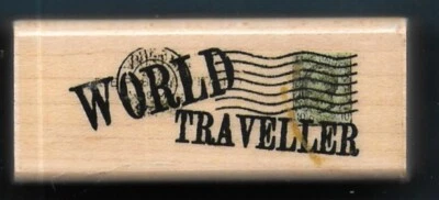 WORLD TRAVELER VACATION POSTAGE POST CANCEL LINES  Inkadinkado NEW RUBBER STAMP - Image 1 of 3