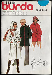 Burda 45110 Misses Coat Jacket 3 Styles Sz 12 14 16 18 20 Sewing Pattern UNCUT