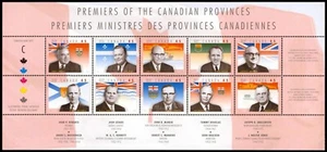 Canada Stamps Souvenir Sheet Of 10, Provincial Premiers, #1709 MNH - Picture 1 of 1
