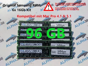 Samsung 96 GB (6x 16 GB) Rdimm ECC Reg DDR3-1333 Compatible Apple Mac Pro 4,1 - Photo 1/1