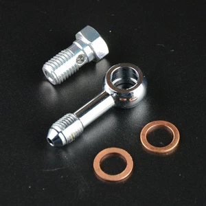 Aluminum 3AN 10mm M10 x 1.25 Banjo Bolt Kit Metric Brake Line Fitting Adapter - Picture 1 of 2