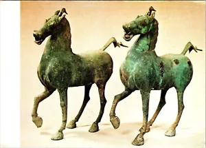 Postal Wo Caballos Bronce China Posterior Período Han Wou-wei Kansou - Imagen 1 de 2
