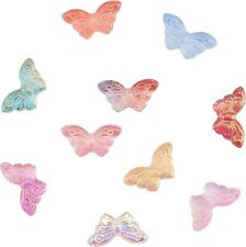 100x Spray Painted Glass Crystal Butterfly Spacer Beads for DIY Jewelry Making