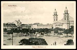 Antigua postal Rumania Plaza de la Libertad Satu Mare Szatmar - Imagen 1 de 2