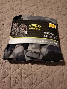 Athletic Works Boys Thermal Underwear Set Gray Camouflage L 10/12 Soft Boys - Picture 1 of 2