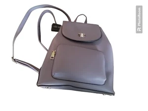 La Terre Fashion Vegan Leather Backpack Purse Zipper Pockets With Bee Charm NW - Picture 1 of 9
