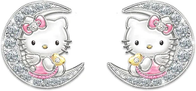 Orecchini in Argento Da Donna - Orecchini a Bottone in Argento Sterling 925 Con  - Immagine 1 di 4