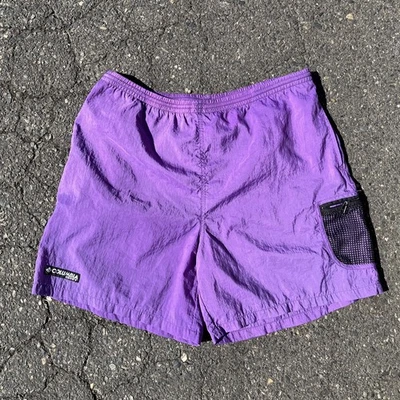 Pantalones Cortos Columbia Sportswear 100% Nailon Para Mujer Púrpura Talla Mediana GRT De Colección Años 90 Foto 1 de 4