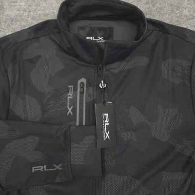 RLX Ralph Lauren Jacket Mens Med  Performance Black Camo Golf Full Zip MSRP $268 - Image 1 of 4