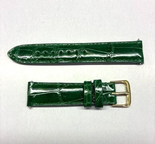 Correa de reloj de cocodrilo genuina verde corta de 18 mm - EE. UU. Foto 1 de 3