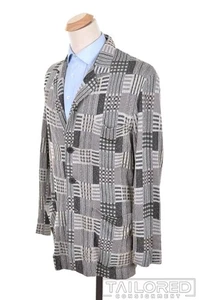 MISSONI Gray Plaid Check Knit Cotton Blazer Sport Coat RARE - EU 52 / US 42 R - Picture 1 of 9