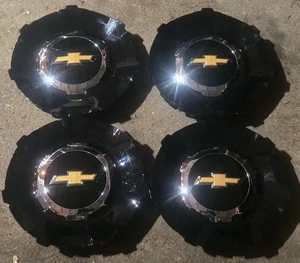 Set of 4 OEM 2025-26 Chevy Suburban High Country BLACK Center Hub Caps 85122851 - Picture 1 of 10