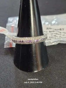 Bomb Party RG56087 The Sterling Club- Sz 10 Gradient of Amethyst Cubic Zirconia - Picture 1 of 4