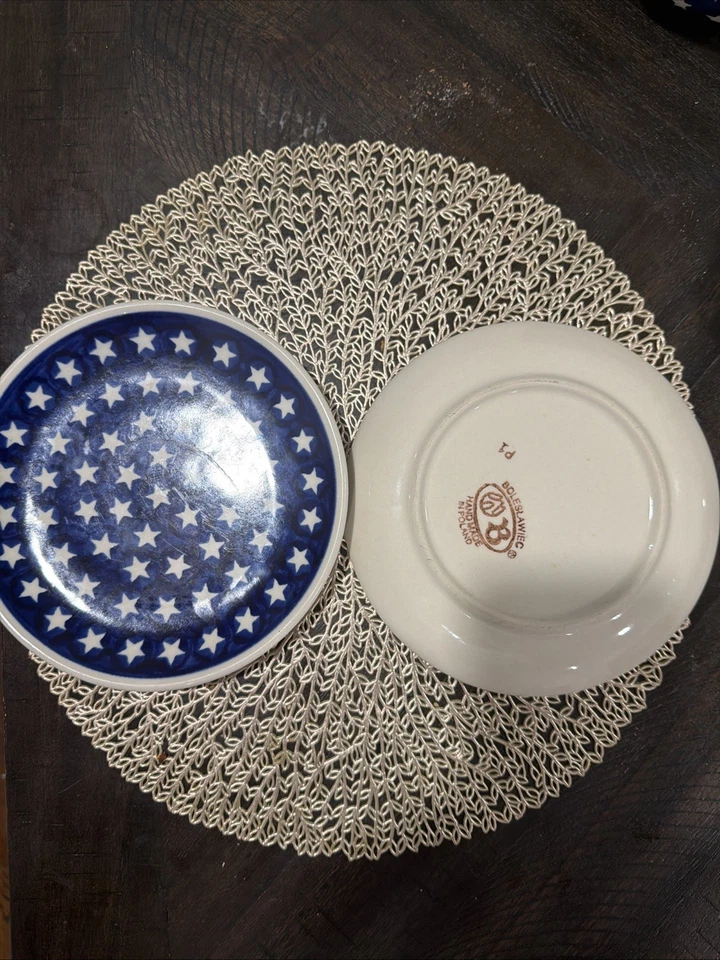 "Juego de 2 platos vintage Boleslawiec 7 1/2"" hechos a mano en Polonia" Foto 1 de 3