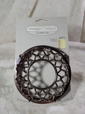 Yankee Candle Holiday Glow Pewter Goldtone Metal Illuma-lid  - NWT - Image 1 of 4