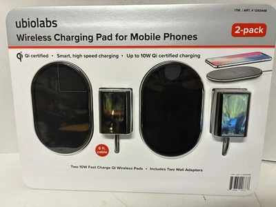 Ubiolabs Wireless Charging Pad For Cell Phones (2 Pack) Brand New 1265448 - Image 1 of 2