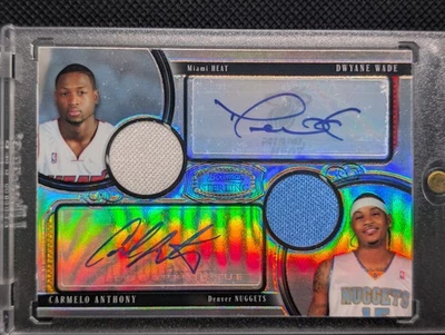 2007 Topps Bowman Sterling Carmelo Anthony Dwayne Wade 双补丁签名/5 — 第 1/4 张图片