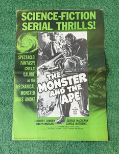 DAS MONSTER UND DER AFFE 1956R ORIGINAL UNGESCHNITTENES 8-SEITIGES PRESSEBUCH! SCI-FI SERIELL! - Bild 1 von 5