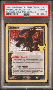 Umbreon Gold Star 2021 Pokemon Celebrations Classic Collection PSA 10 GEM MINT - Picture 1 of 2