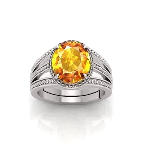 Anillo ajustable sin calefacción Pukhraj 14,25 certificado Ratti gemas sueltas de zafiro blanco - Imagen 1 de 10