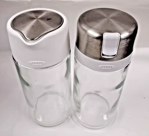 Pair of 12oz Glass OXO Good Grips 1 Sugar and 1 Creamer Dispensers - Picture 1 of 3