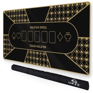 Poker Table Top - Foldable 70" x 35" Texas Hold'em Poker Mat with Non-Slip Ba... - Picture 1 of 7