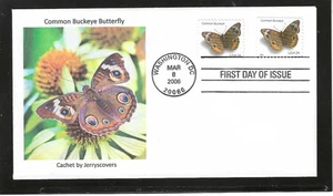 COMMON BUCKEYE BUTTERFLY FDC 2006 WASHINGTON, DC JERRY'S COVERS ONLY 1 MADE - Picture 1 of 1