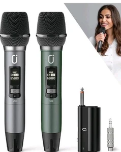 HWWR Wireless Microphones PRO Set w/ Rechargeable Receiver *READ DESCRIPTION* - Picture 1 of 8