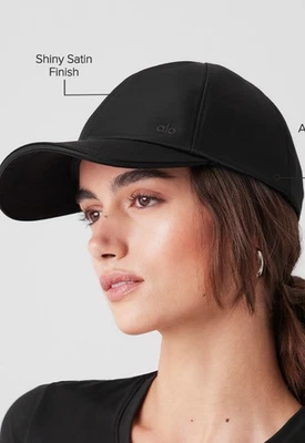 Alo Yoga Satin Off-Duty Cap Black One Size $98 Excellent Condition - Image 1 of 4