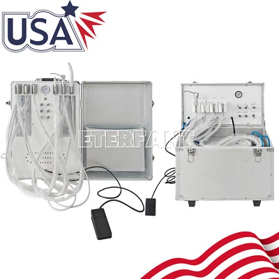 ENTERFANT Dental Mobile Portable Delivery Unit Air Compressor Syring Suction System 4 Hole