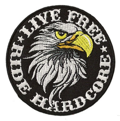 NAGAPATCHES Patch écusson blason patche Motard Ride Hardcore Aigle thermocollant
