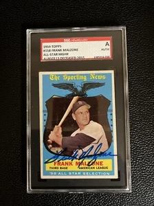 Frank Malzone Signed 1959 Topps BASEBALL CARD #558 Boston Red Sox SGC AUTO High - Picture 1 of 2