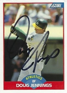 Autographed/Signed 1989 Score #459-Doug Jennings Oakland Athletics - Picture 1 of 1