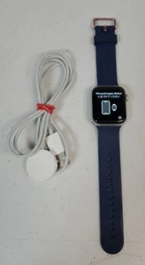 Apple Watch Series SE, 40mm Smartwatch Silver Case w/Navy Blue Band - WiFi Only - Picture 1 of 9
