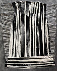 Kenneth Cole Black & White Play On Stripes Ladies M Sleeveless Tunic Blouse