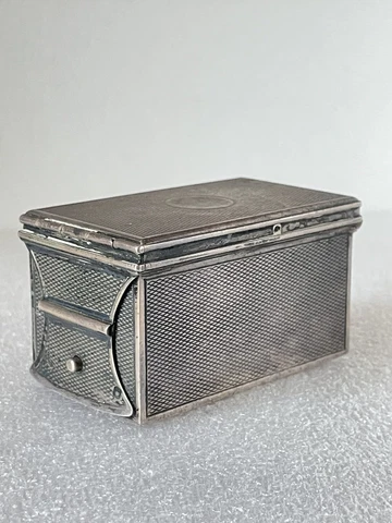 Rare Antique GUSTAVE KELLER French Solid Hallmarked Gilt 950 Silver Jewelry Box Cover