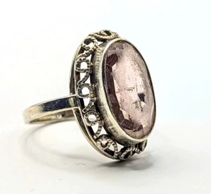 Filigran gearbeiteter Vintage Ring 835 Silber + Amethyst RW 52 Art.-Nr:1634 - Bild 1 von 5