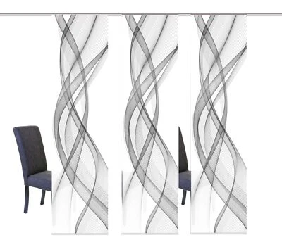 3er-Set Schiebegardinen (54149), Deko blickdicht, MARIELLA, Höhe 245cm, grau WFI - Bild 1 von 4