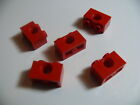 Lego 5 red Technic brick 1 x 2 with Hole 41625 8075 40277 7213 9526 8837 10173