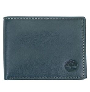 Timberland Men's Premium Genuine Leather Slimfold Wallet Navy