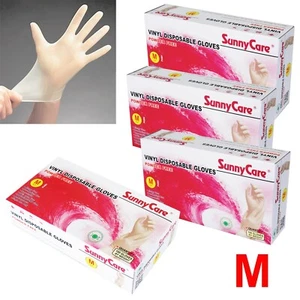 400pcs SunnyCare Powder Free Vinyl Gloves Food Service (Latex Nitrile Free) 🔥 M - Picture 1 of 12