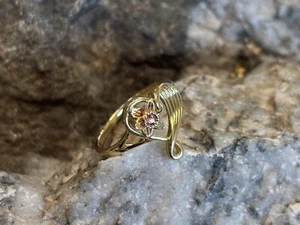 Anello Clogau oro giallo e rosa 9 kt San Davide cuore narciso diamanti misura P - Foto 1 di 6
