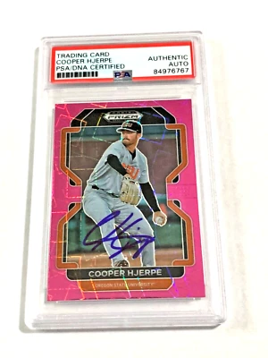 Cooper Hjerpe autograph signed 2021 Prizm baseball card PSA SLAB Oregon State - Image 1 of 2