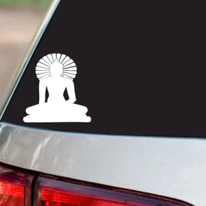 Pegatina Buda Sentado OM Hindu Religious S3 todos los colores cromados y vinilo regulares - Imagen 1 de 2