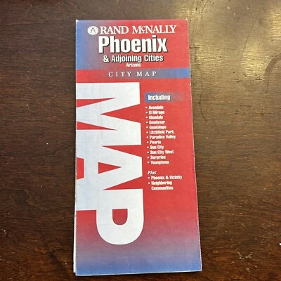 RandMcNally city Folded Paper Map phoenix AZ 1996 Index  Street  45"x36 - Image 1 of 2