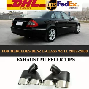 Pair Car Exhaust Muffler Pipe Tips For Mercedes Benz W211 E Class 2002-2008 - Bild 1 von 7