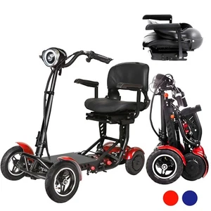 Foldable 4 Wheel Mobility Scooter Folding Drive Device for Seniors Adults - Picture 1 of 10
