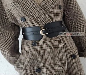 Women Wide Elastic Belt Ladies Cinch Waist Faux Leather Stretch Corset Belt - Picture 1 of 8
