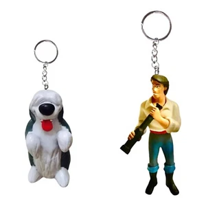 Prince Eric & Max Dog Key Ring Set Keychain Little Mermaid Charm Ornament Figure - Picture 1 of 6