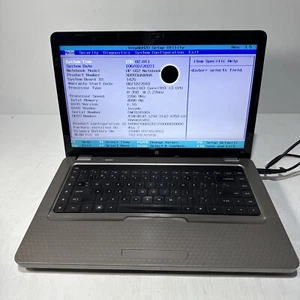 Hp G62 15" Laptop i3 M350 4gb Ram No Drives Boots Bios Screen DMG - Picture 1 of 9